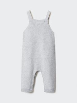 Mango Baby York Knitted Dungarees, Light Pastel Grey - view 2, Light Pastel Grey