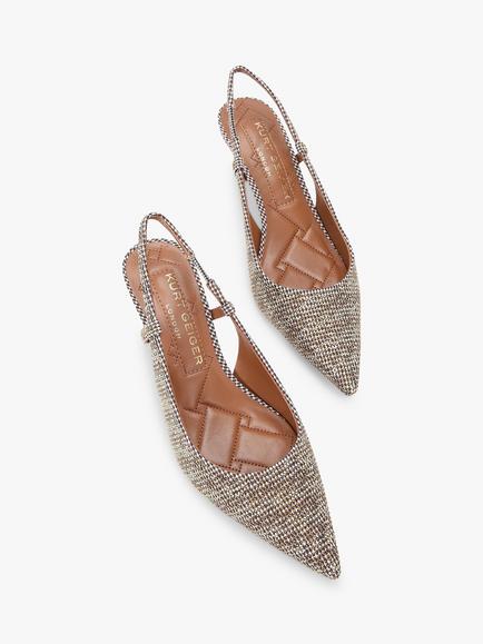 Kurt Geiger London Belgravia Slingback Court Shoes, Natural Beige - view 2, Natural Beige