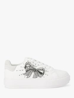 Kurt Geiger London Laney Bow Embellished Trainers, White
