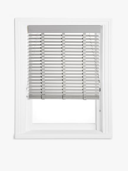 John Lewis Wood Venetian Blind, 50mm Slats, Light Grey