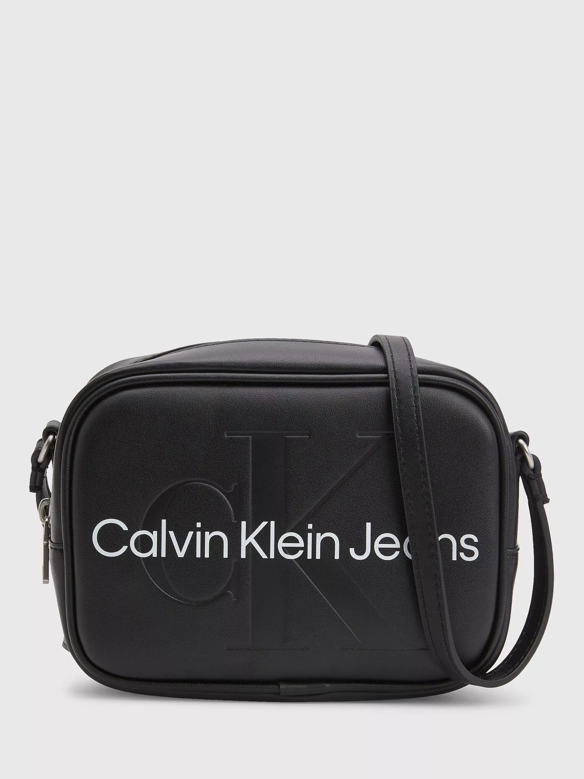 Calvin Klein Faux Leather Embossed Camera Bag Black