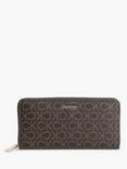 Calvin Klein Large Recycled Zip Logo Wallet, Brown