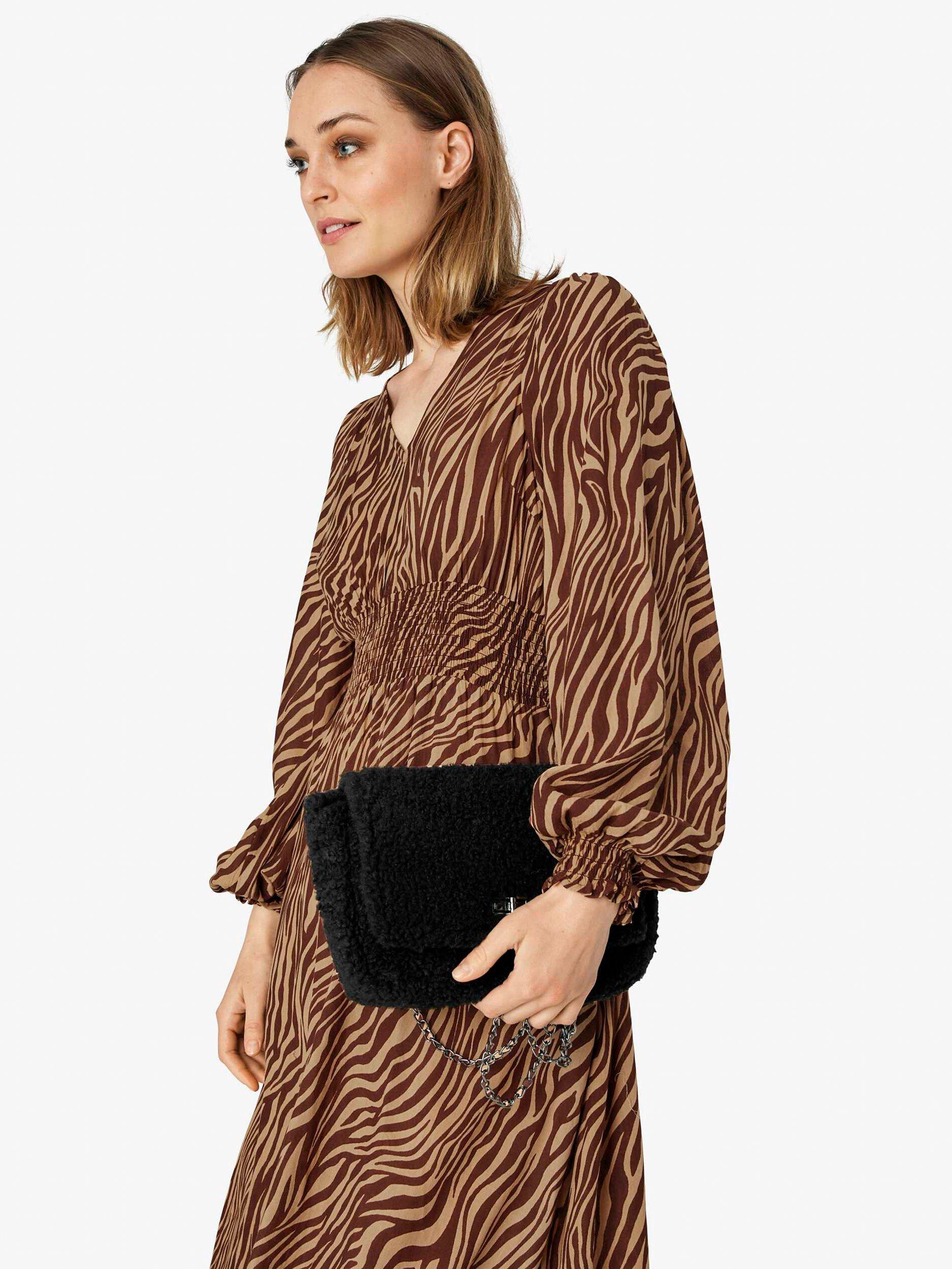 Unmade Copenhagen Dilma Faux Fur Cross Body Bag, Black