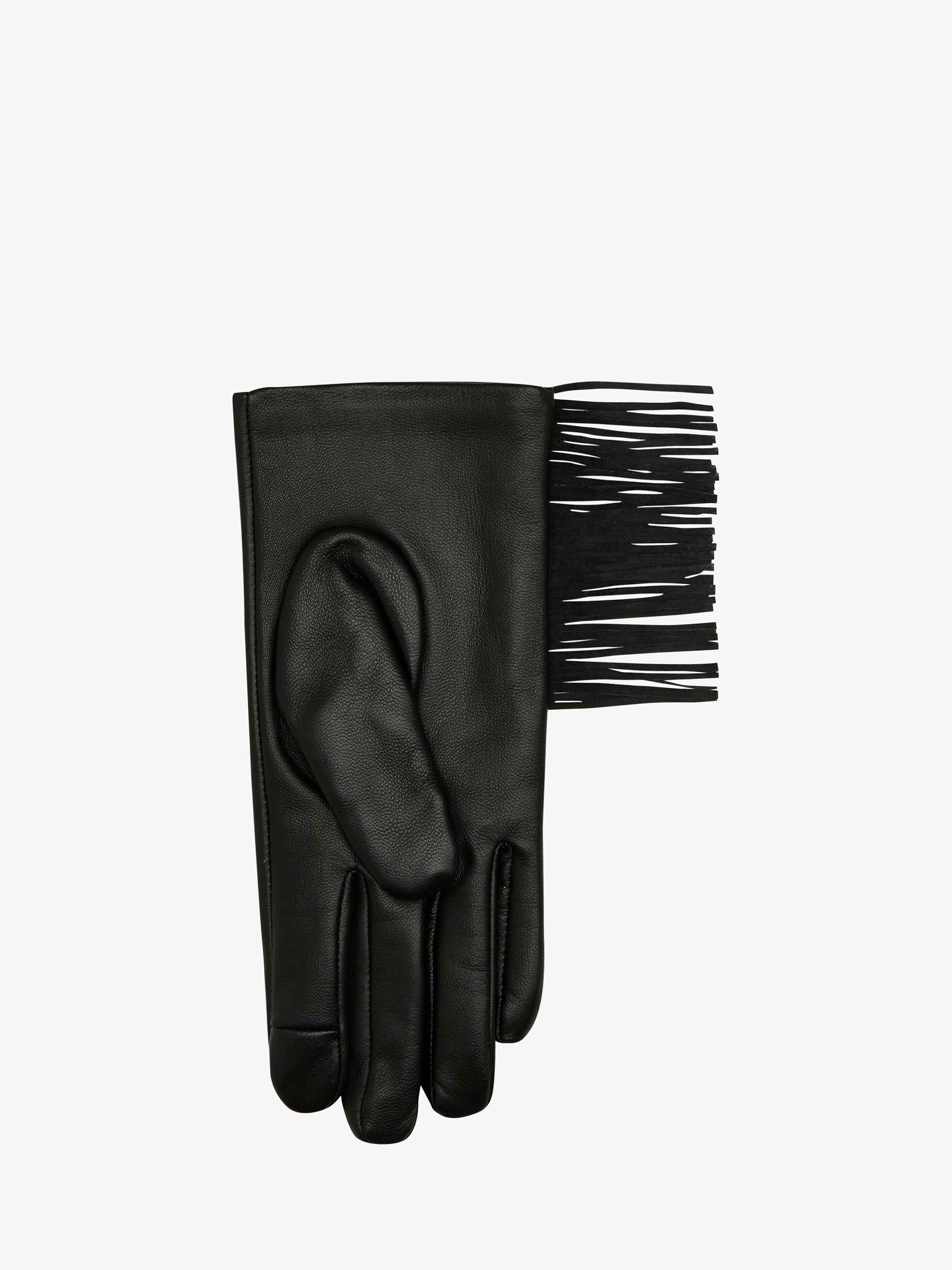 Product image 2 of 2, which shows Unmade Copenhagen Frigga Fringe Leather Gloves, Black, S