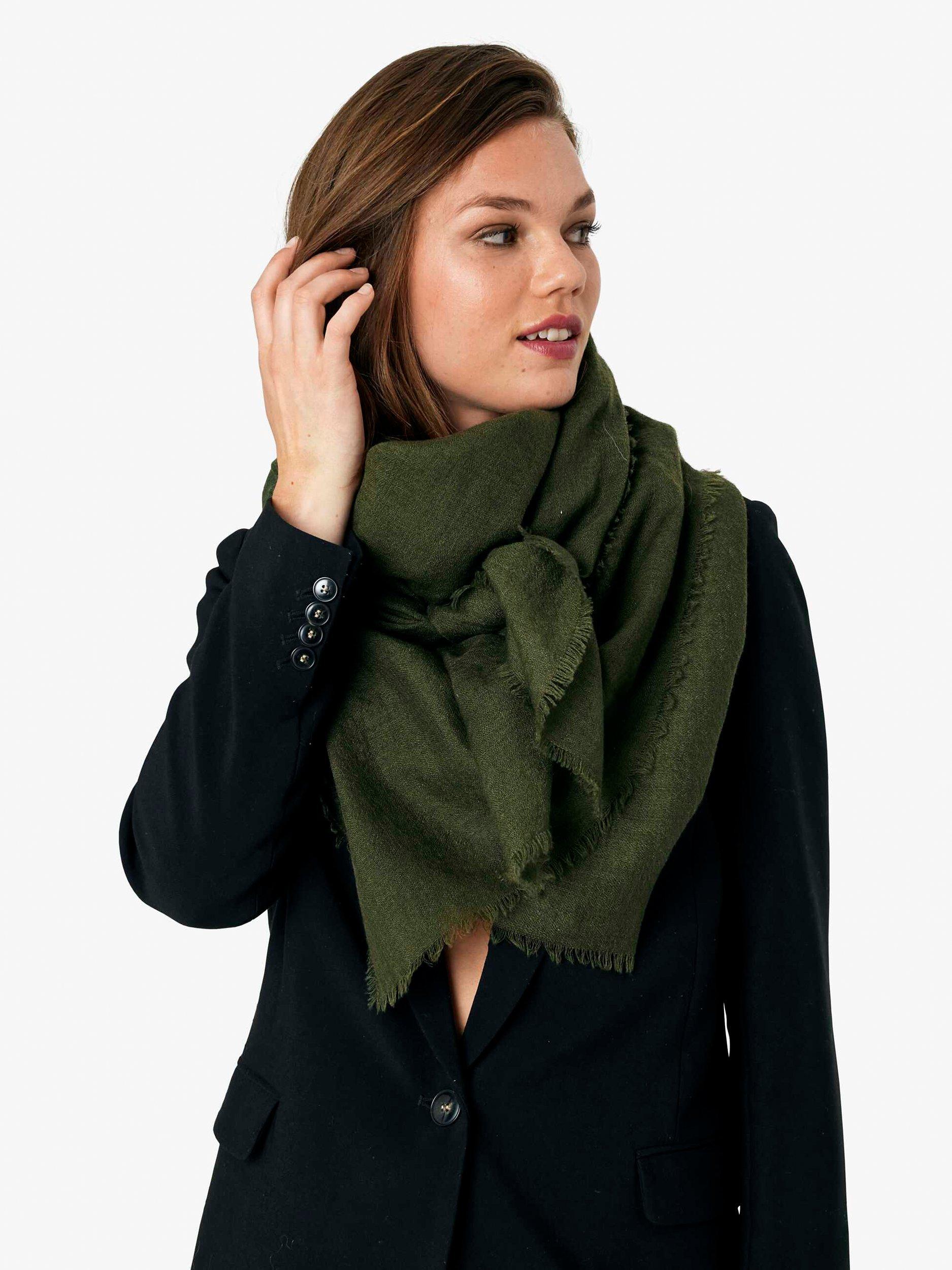 Product image 2 of 3, which shows Unmade Copenhagen Ekka Wool Scarf, Forest Night, One Size