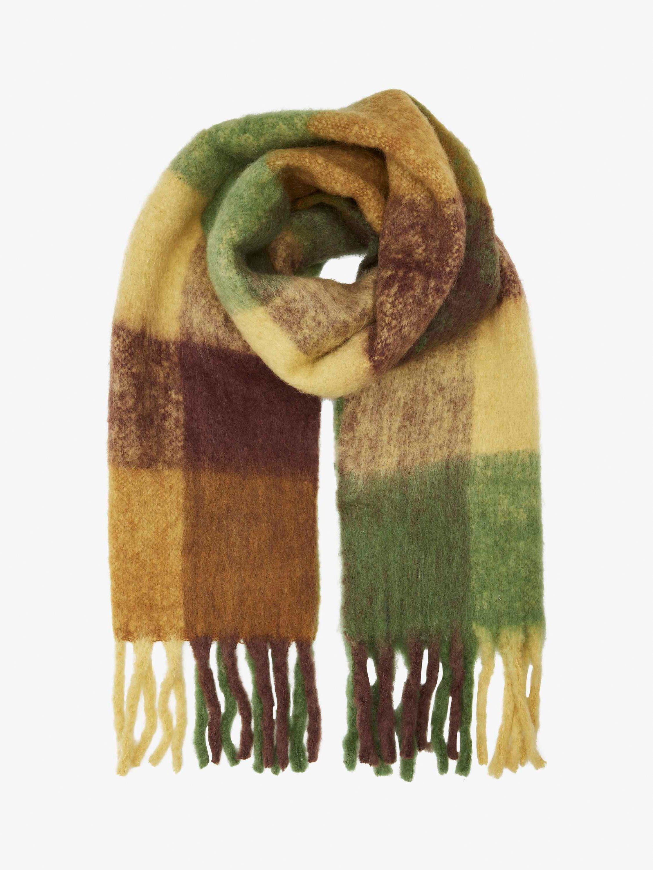 Unmade Copenhagen Nisa Wool Blend Scarf, Art Green/Brown, One Size
