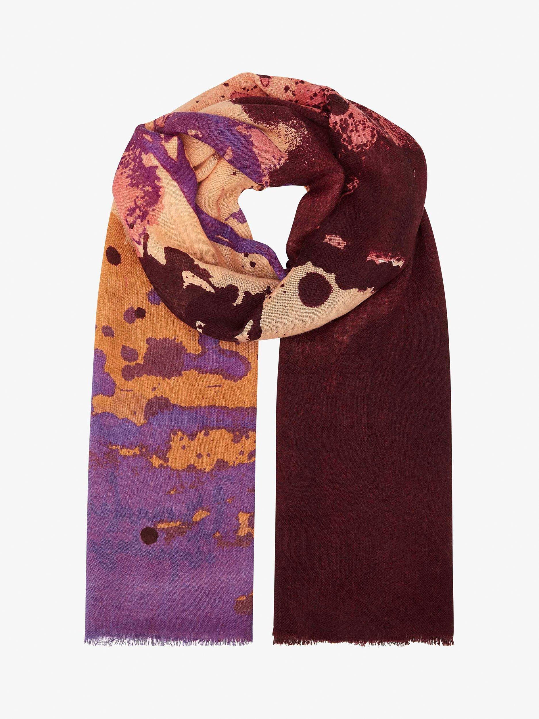 Unmade Copenhagen Lava Wool Scarf, Print Rose/Red, One Size