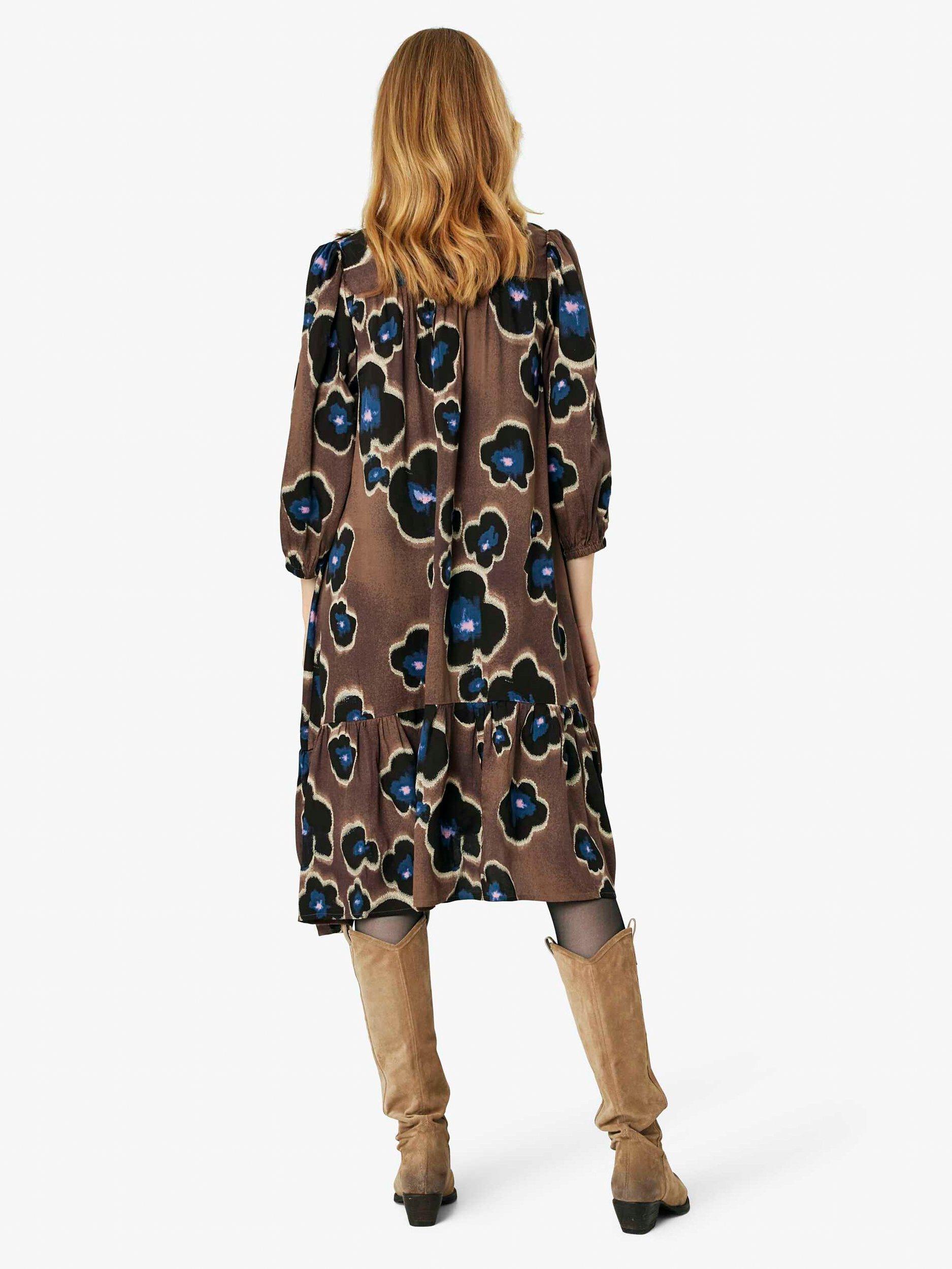 Noa Noa Aa Floral Print Dress, Brown/Black, 8