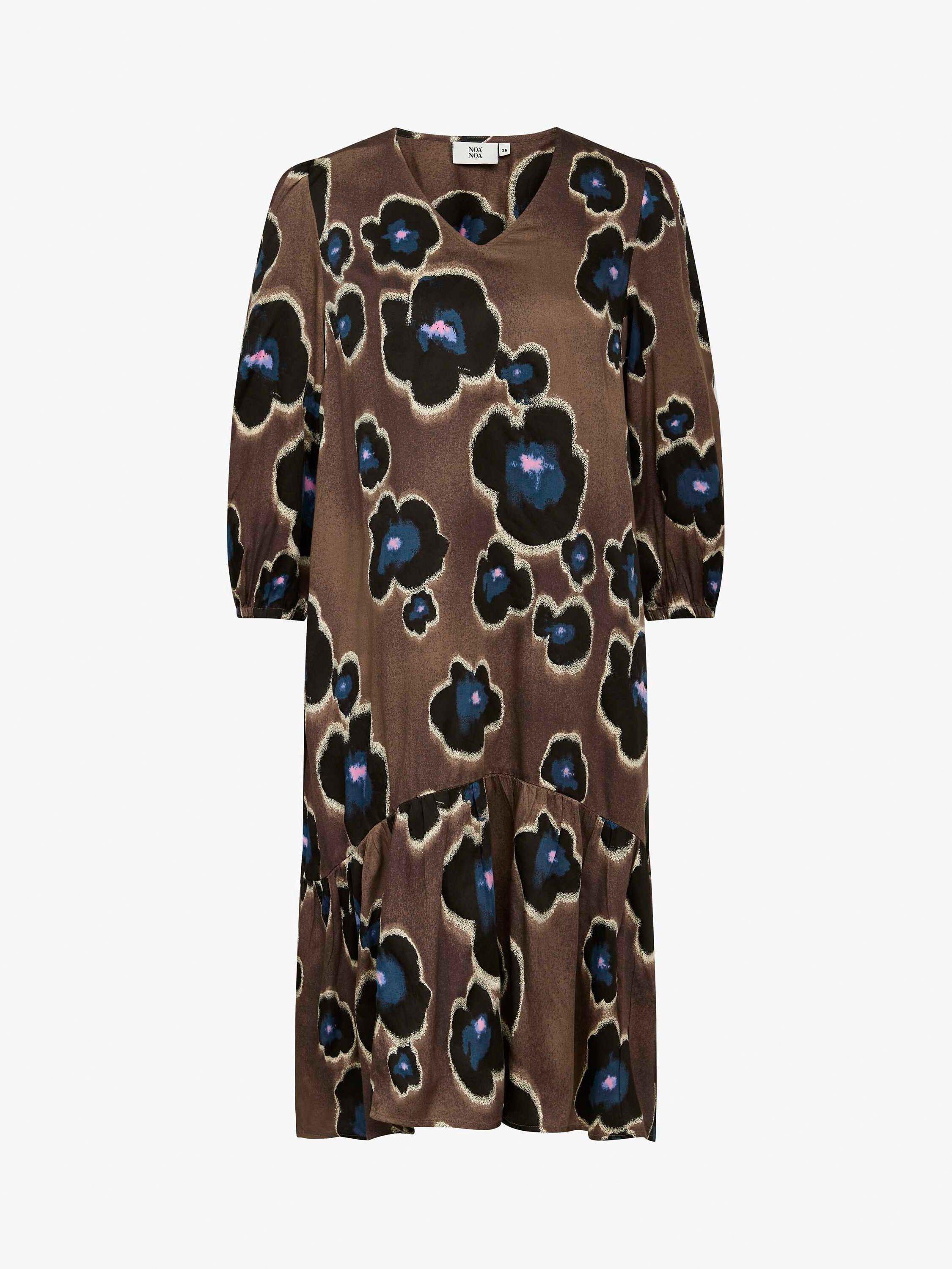Noa Noa Aa Floral Print Dress, Brown/Black, 8