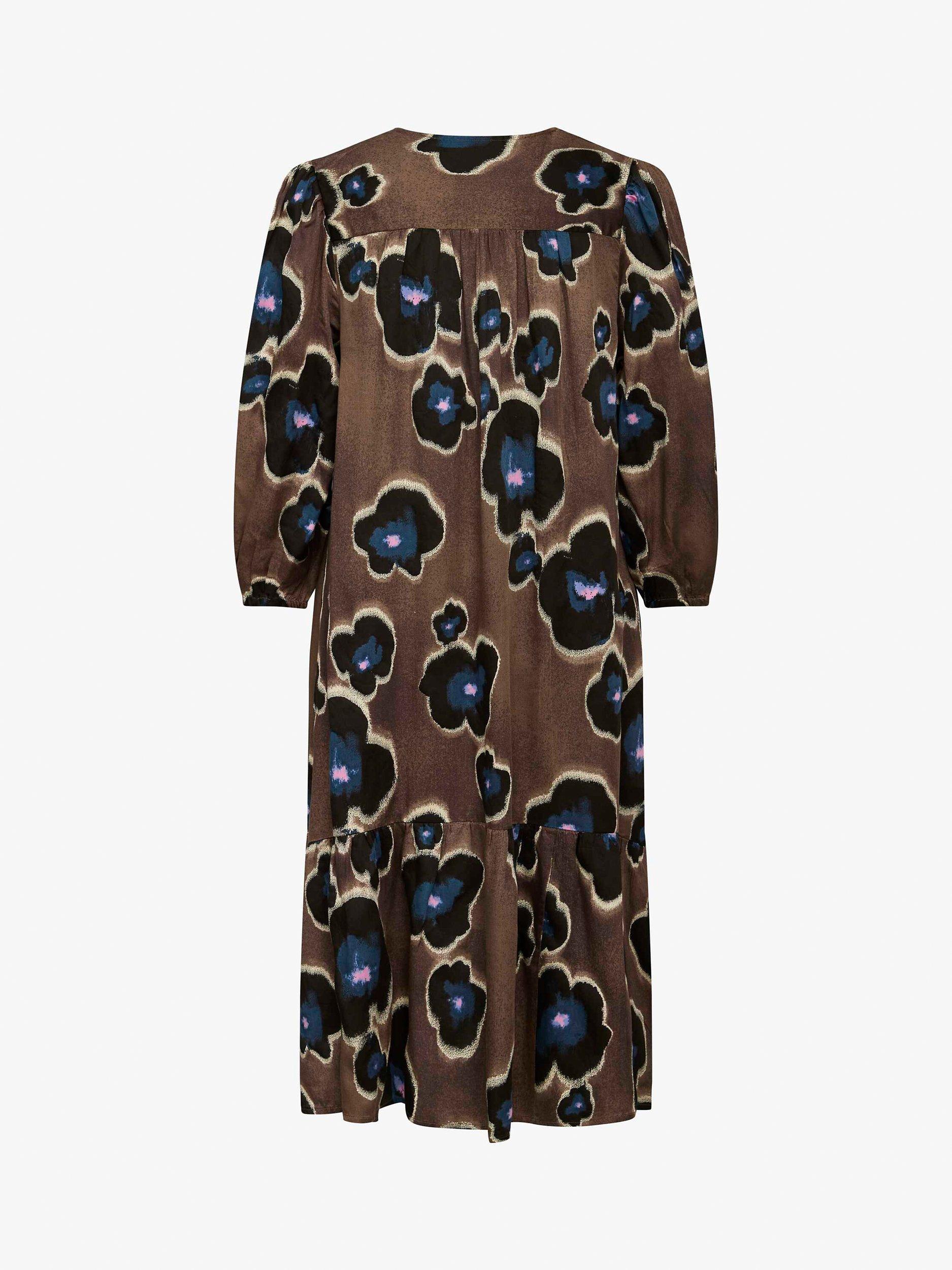 Noa Noa Aa Floral Print Dress, Brown/Black, 8