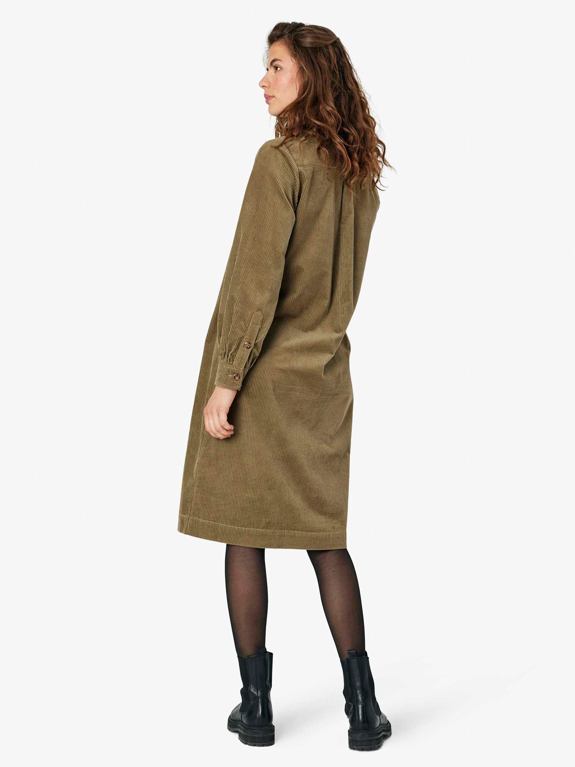 Product image 2 of 5, which shows Noa Noa Trine Corduroy Shirt Dress, Capers Green, 14