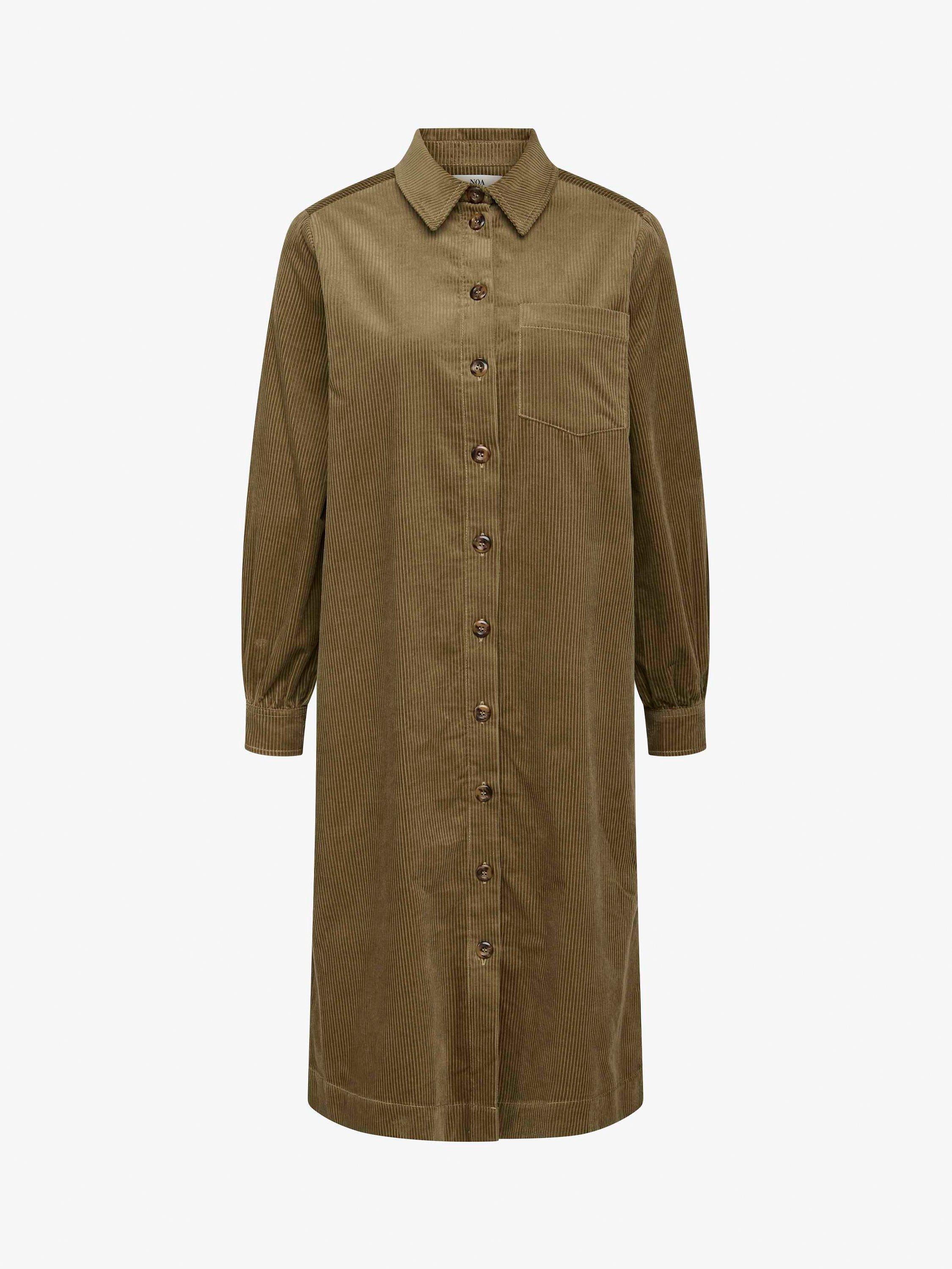 Product image 4 of 5, which shows Noa Noa Trine Corduroy Shirt Dress, Capers Green, 14