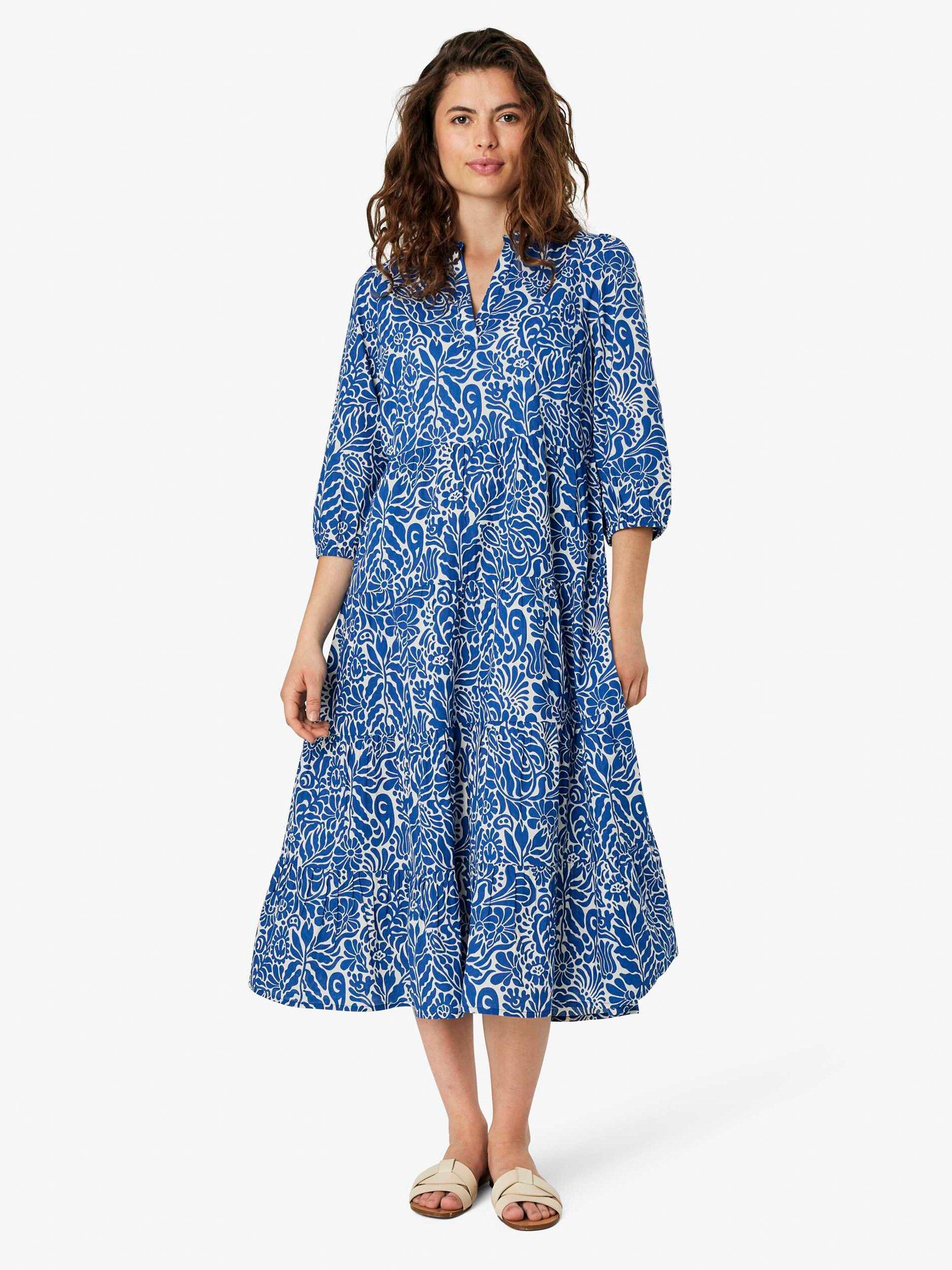 Noa Noa Aie 3/4 Sleeve Loose Dress, Print Blue