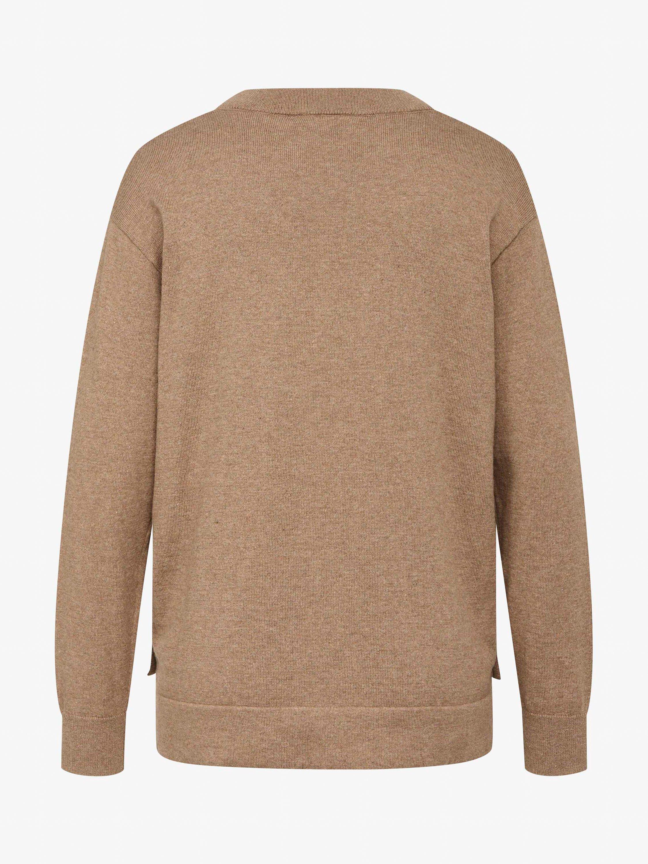 Product image 2 of 2, which shows Noa Noa Estelle Cashmere Blend Round Neck Jumper, Brown Melange, L
