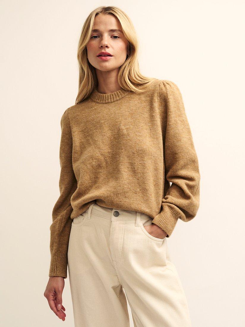 Nobody's Child Plain Chunky Crew Neck Jumper, Biscuit