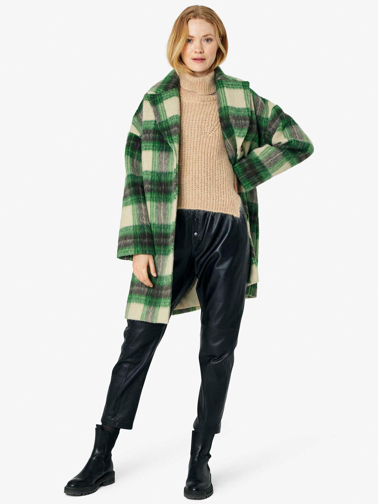 Green check coat womens hotsell