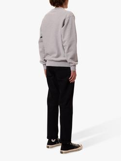 Nudie Jeans Hasse Crew Neck Jumper - view 2, Grey