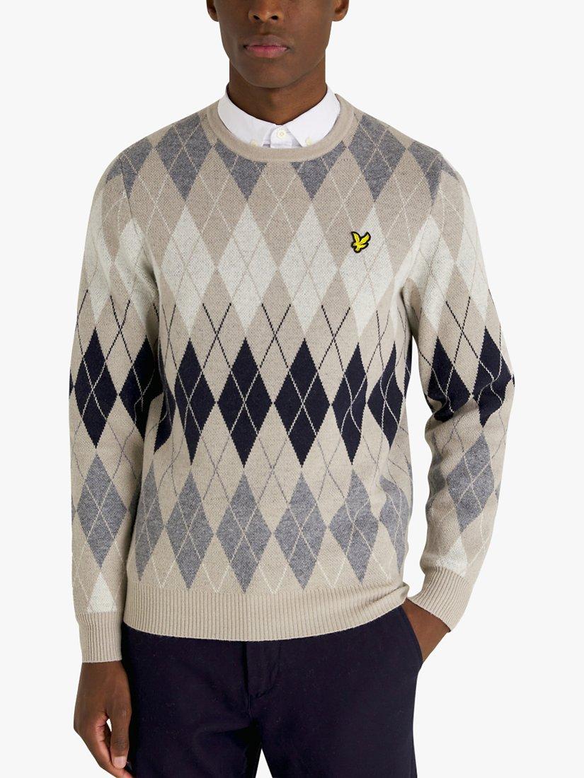 Lyle & Scott British Argyle Crew Neck Jumper, W870 Cove, M