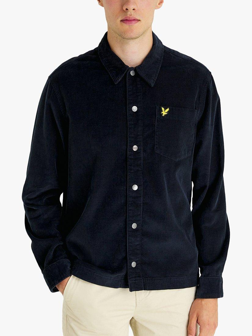 Lyle & Scott Cord Long Sleeve Overshirt, Dark Navy