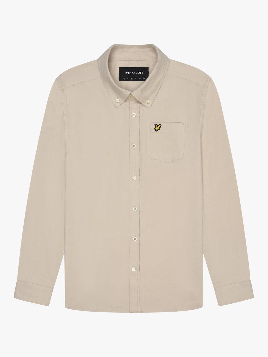Product image 1 of 1, which shows Lyle & Scott Plain Flannel Shirt, Cove, M