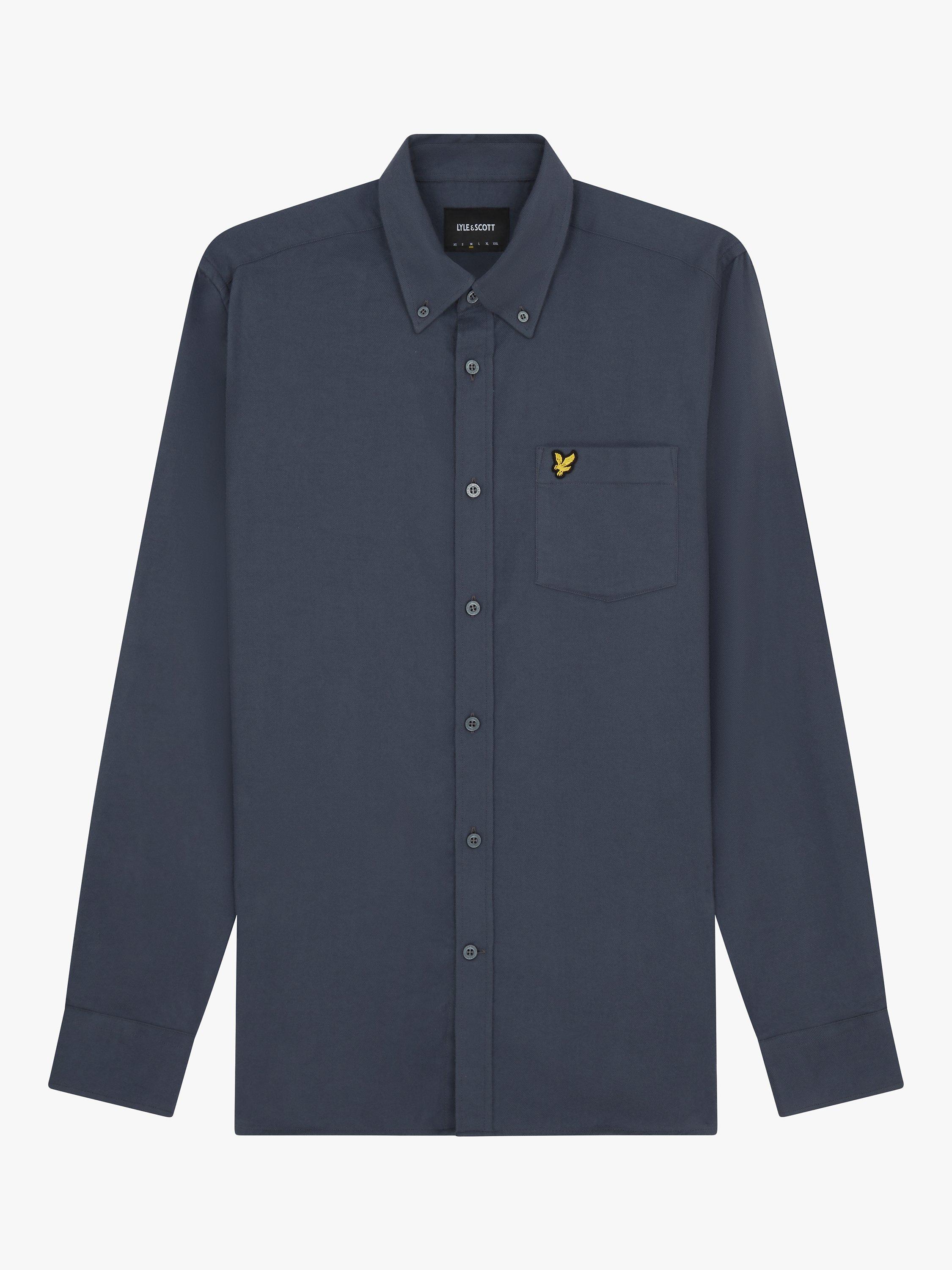 Lyle & Scott Plain Fannel Shirt, Gunmetal