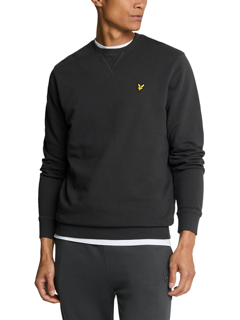 Product image 1 of 5, which shows Lyle & Scott Logo Crew Neck Cotton Sweatshirt, Gunmetal, XS