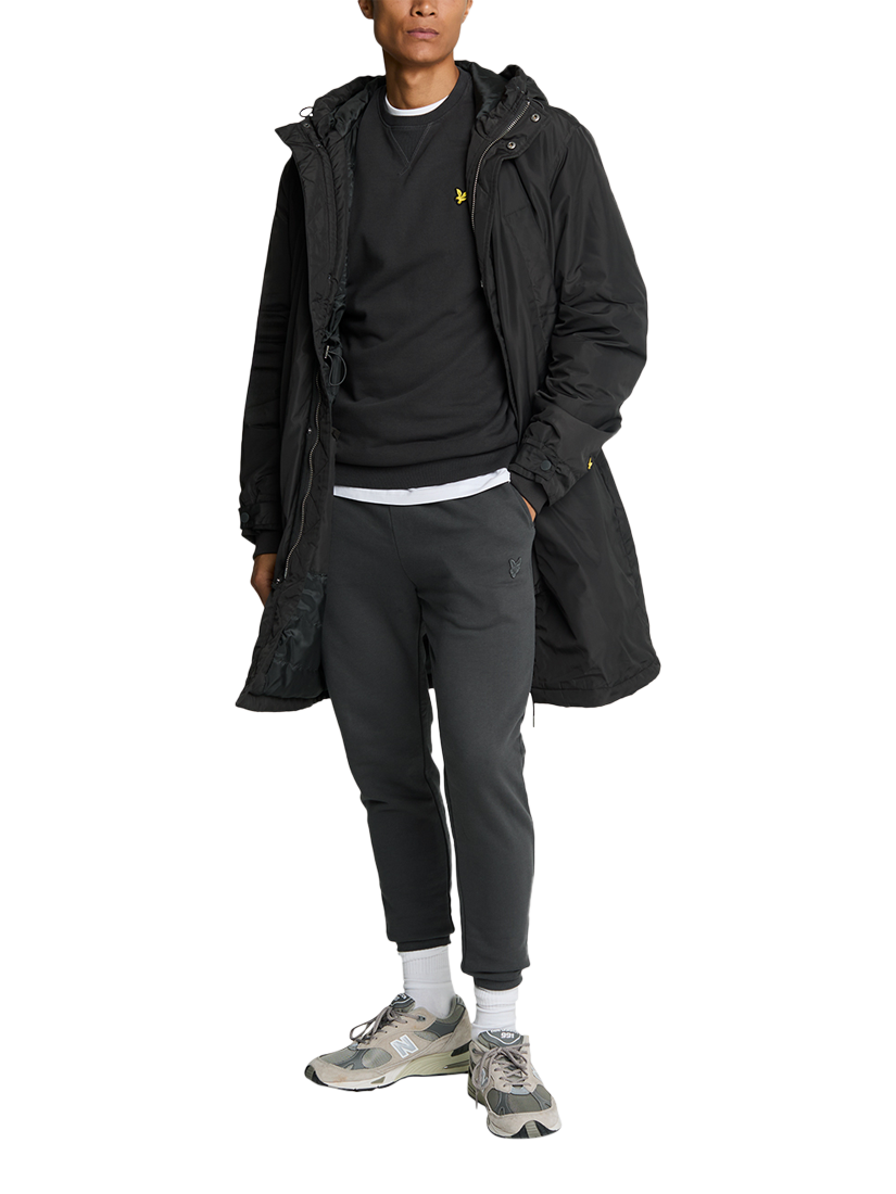 Product image 2 of 5, which shows Lyle & Scott Logo Crew Neck Cotton Sweatshirt, Gunmetal, XS