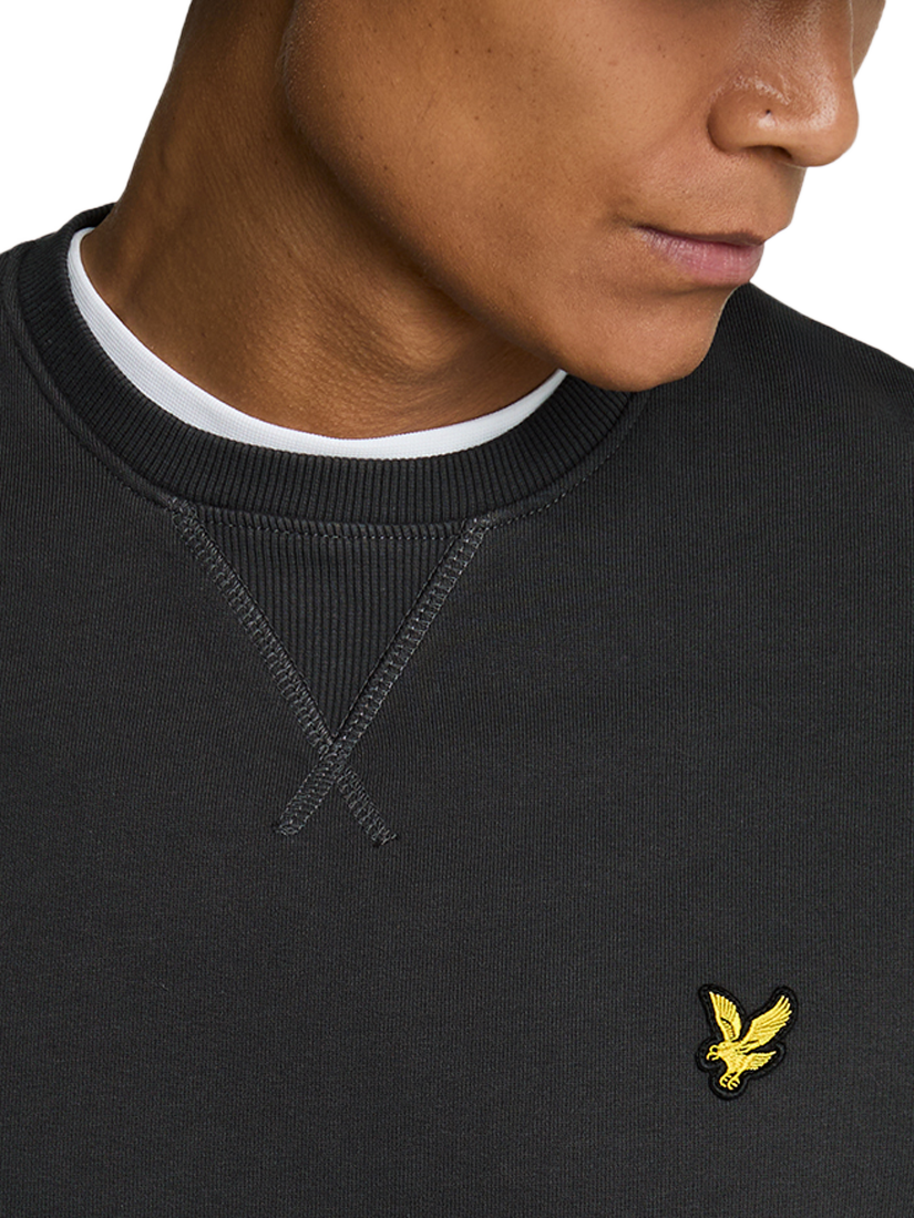 Product image 4 of 5, which shows Lyle & Scott Logo Crew Neck Cotton Sweatshirt, Gunmetal, XS