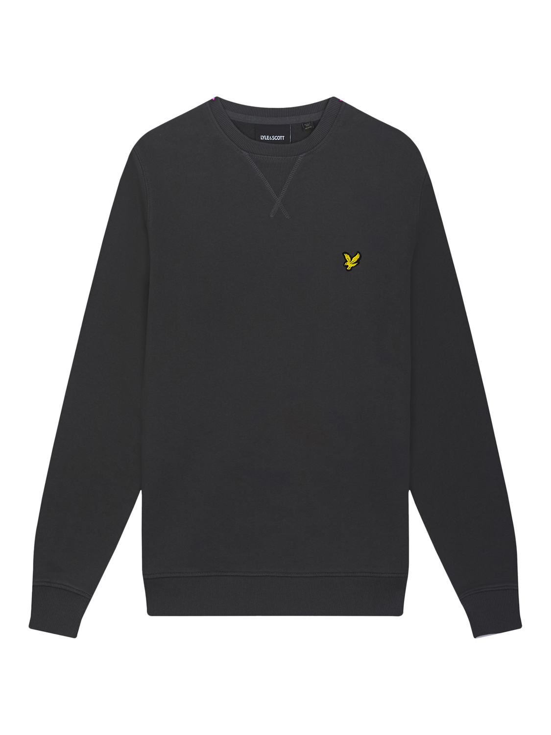Product image 5 of 5, which shows Lyle & Scott Logo Crew Neck Cotton Sweatshirt, Gunmetal, XS