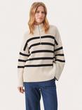 Part Two Rajana Stripe Zip Neck Jumper