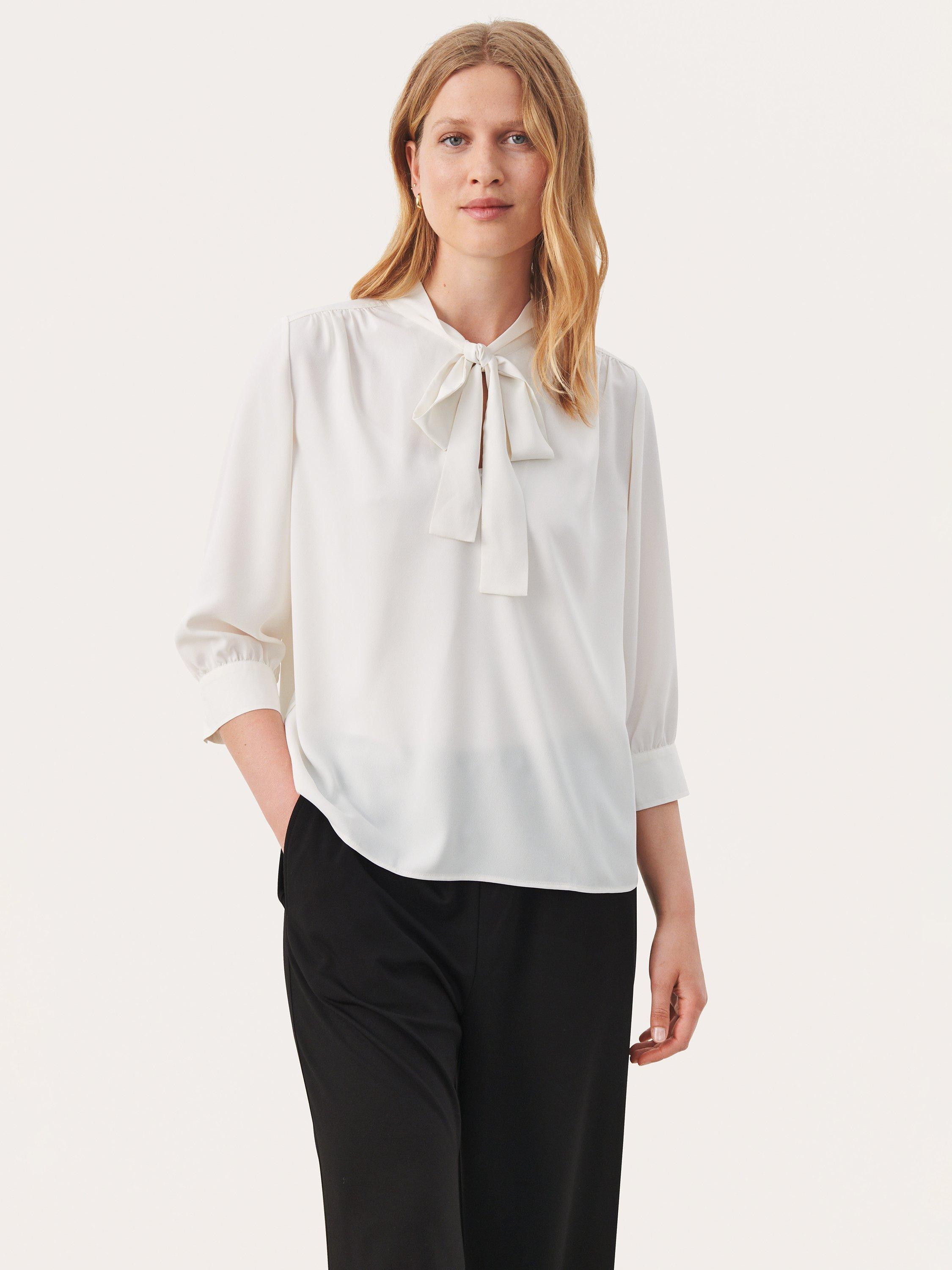 Part Two Alena 3/4 Sleeve Relaxed Fit Blouse, Coconut Milk, 12