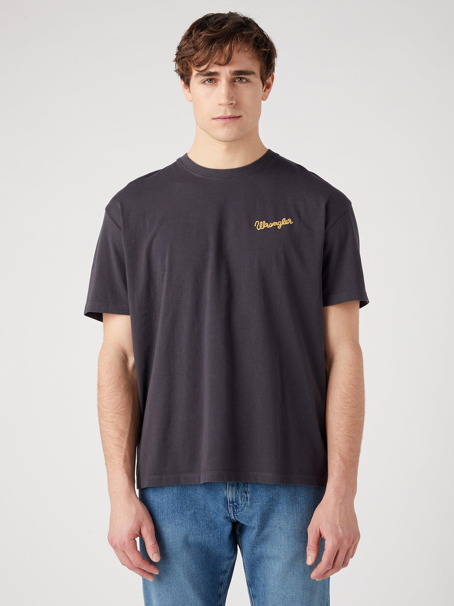 Wrangler Slogan Vintage T-Shirt, Faded Black, XXL