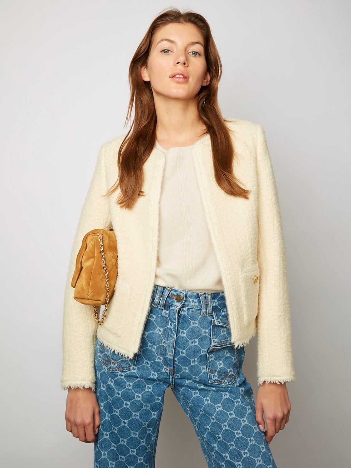 Gerard Darel Esmee Boucle Jacket, Ecru