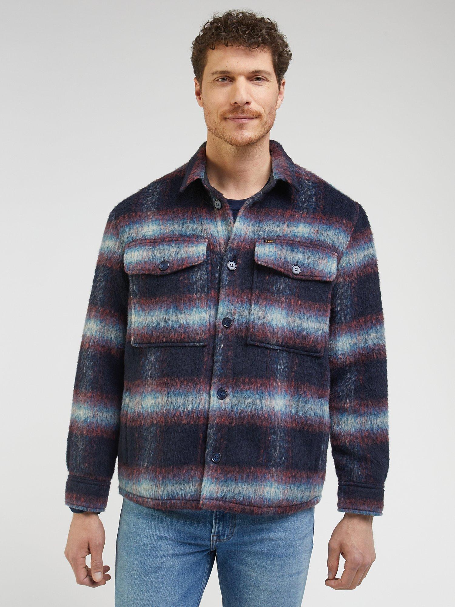 Lee Loose Fit Overshirt, Blue/Multi