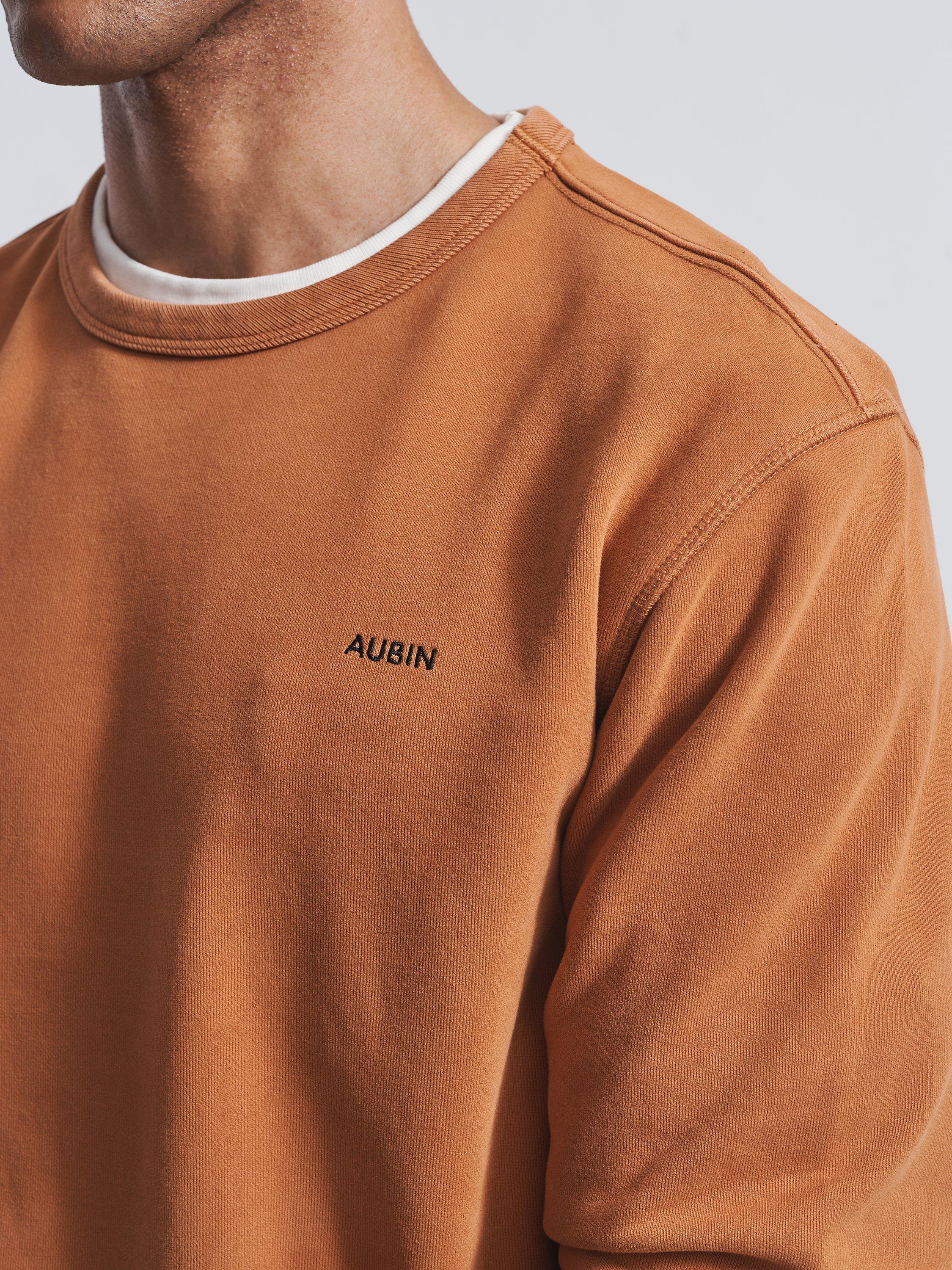 Product image 4 of 6, which shows Aubin Vestry Crew Neck Cotton Sweatshirt, Ginger, XS
