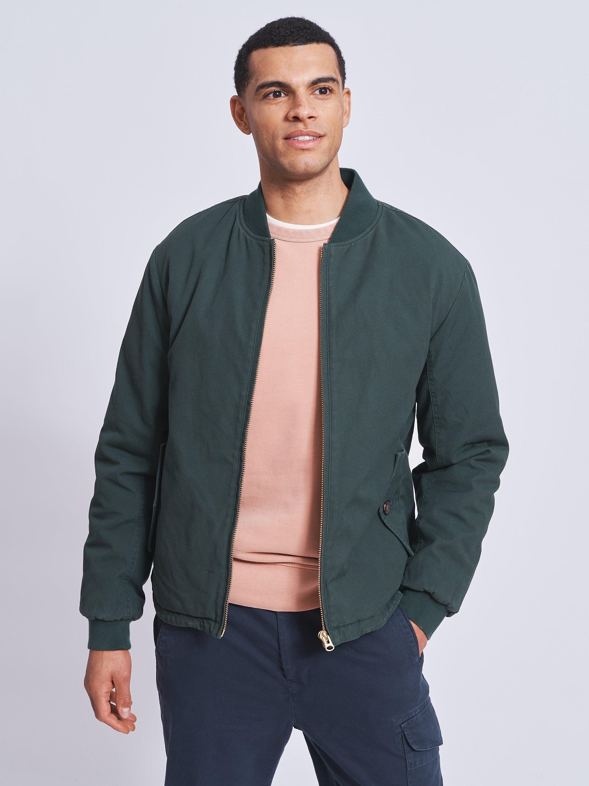 Aubin Dunstable Cotton Bomber Jacket Forest Green