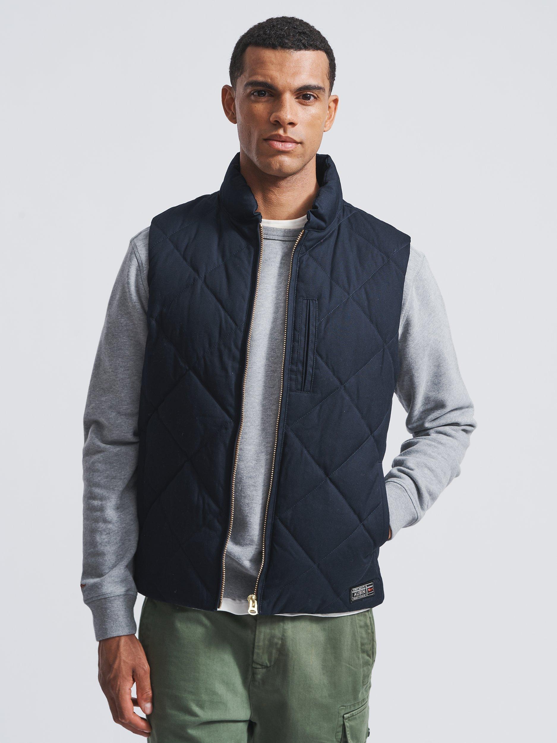 Aubin Hemingford Wax Gilet, Navy