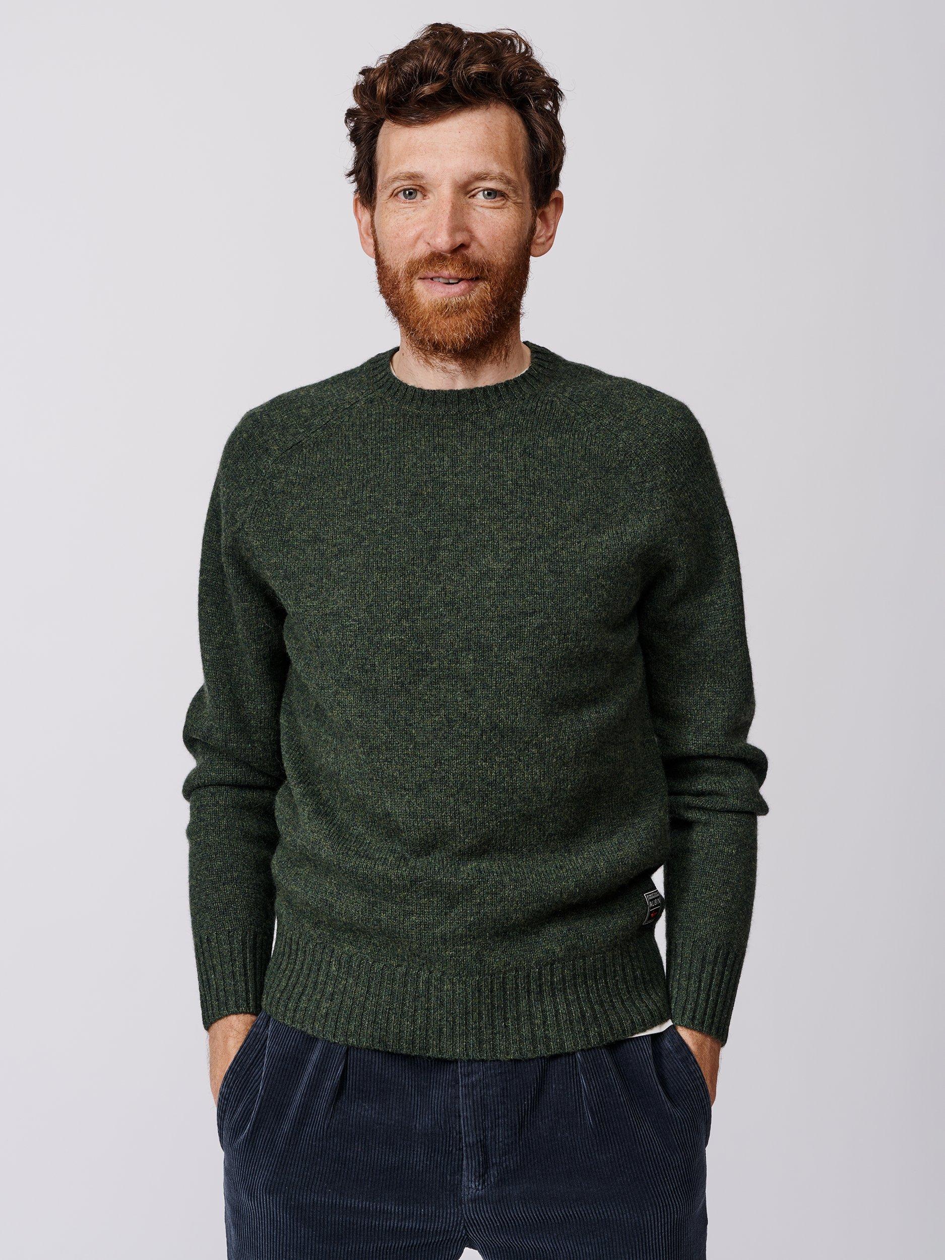 Product image 1 of 5, which shows Aubin Prestwick Wool Jumper, Dark Green, S