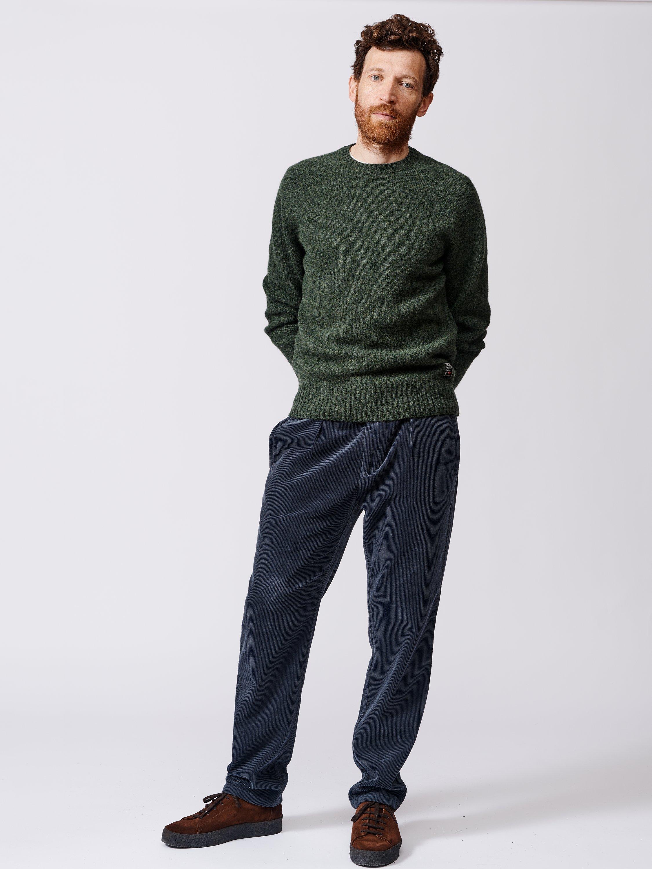 Product image 3 of 5, which shows Aubin Prestwick Wool Jumper, Dark Green, S