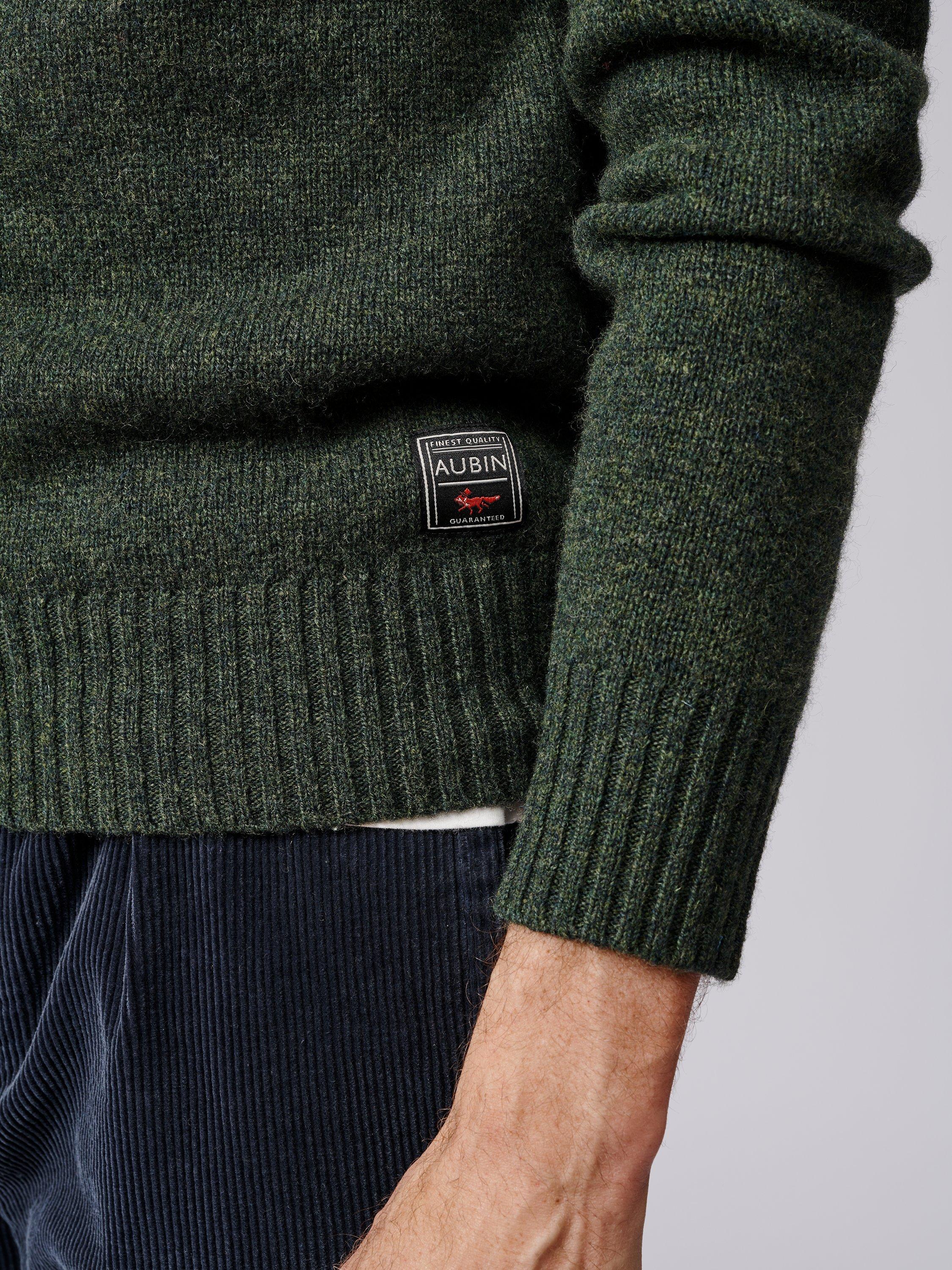 Product image 4 of 5, which shows Aubin Prestwick Wool Jumper, Dark Green, S