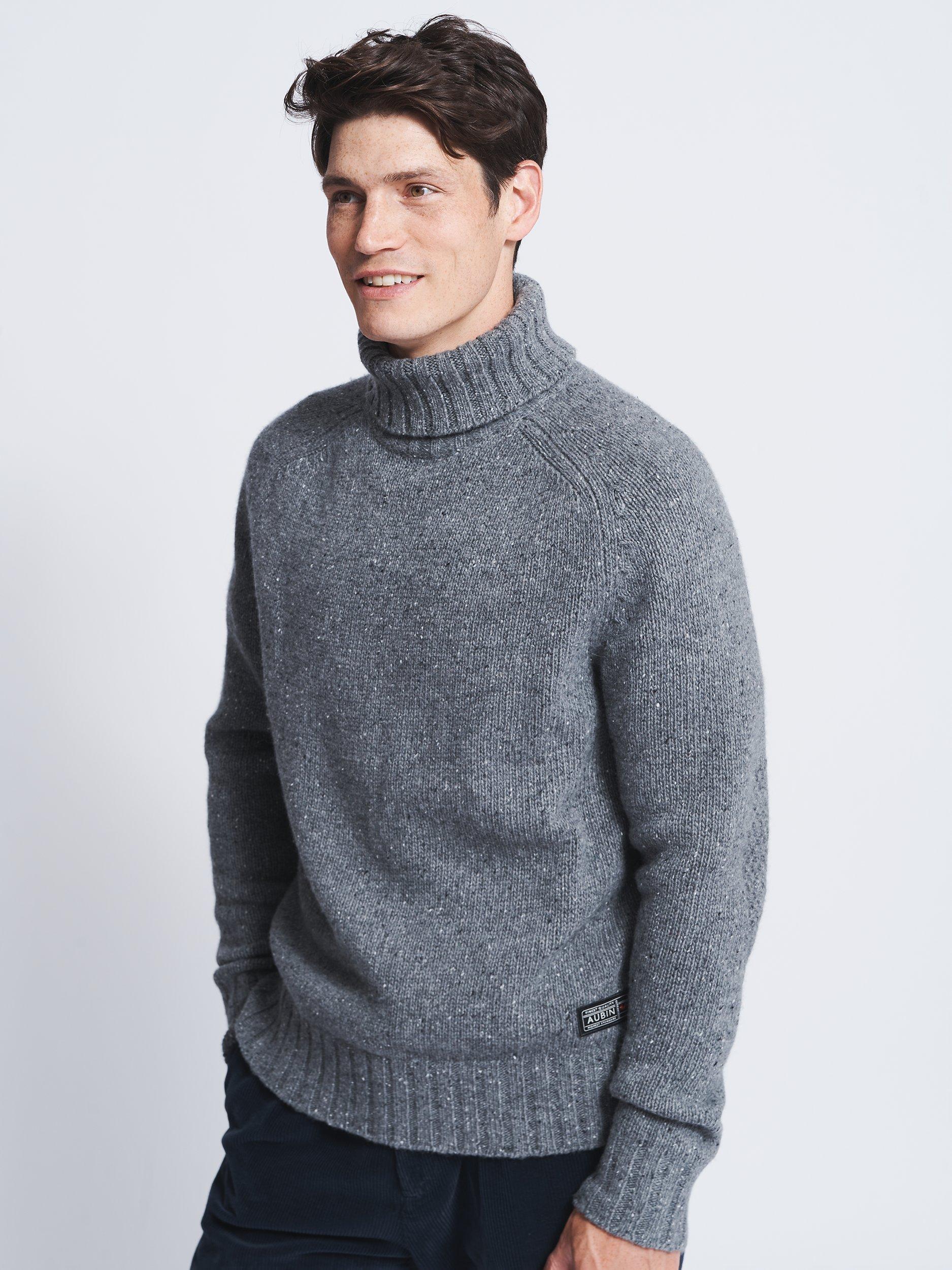 Aubin Brancaster Donegal Roll Neck, Grey