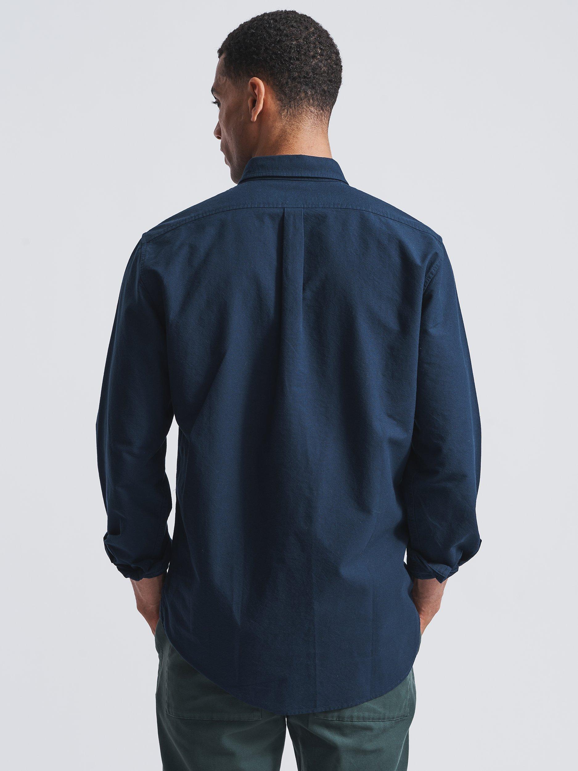 Product image 2 of 5, which shows Aubin Aldridge Oxford Cotton Button Down Shirt, Navy, XXXL