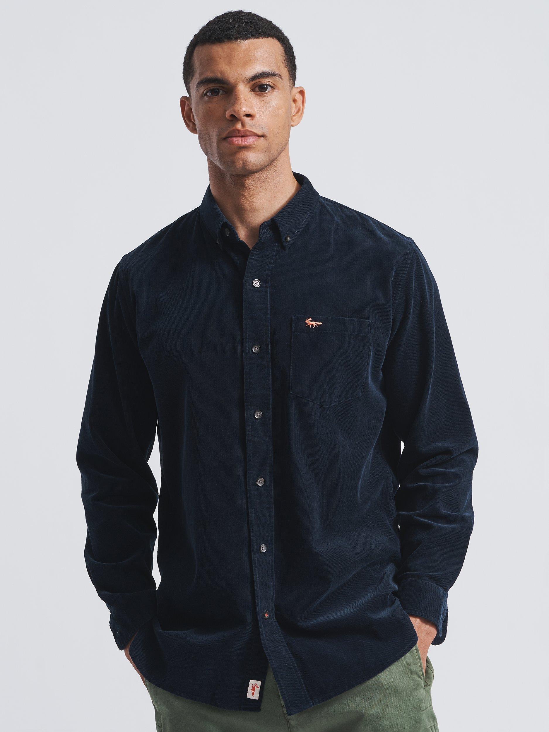 Aubin Creake Corduroy Shirt, Navy