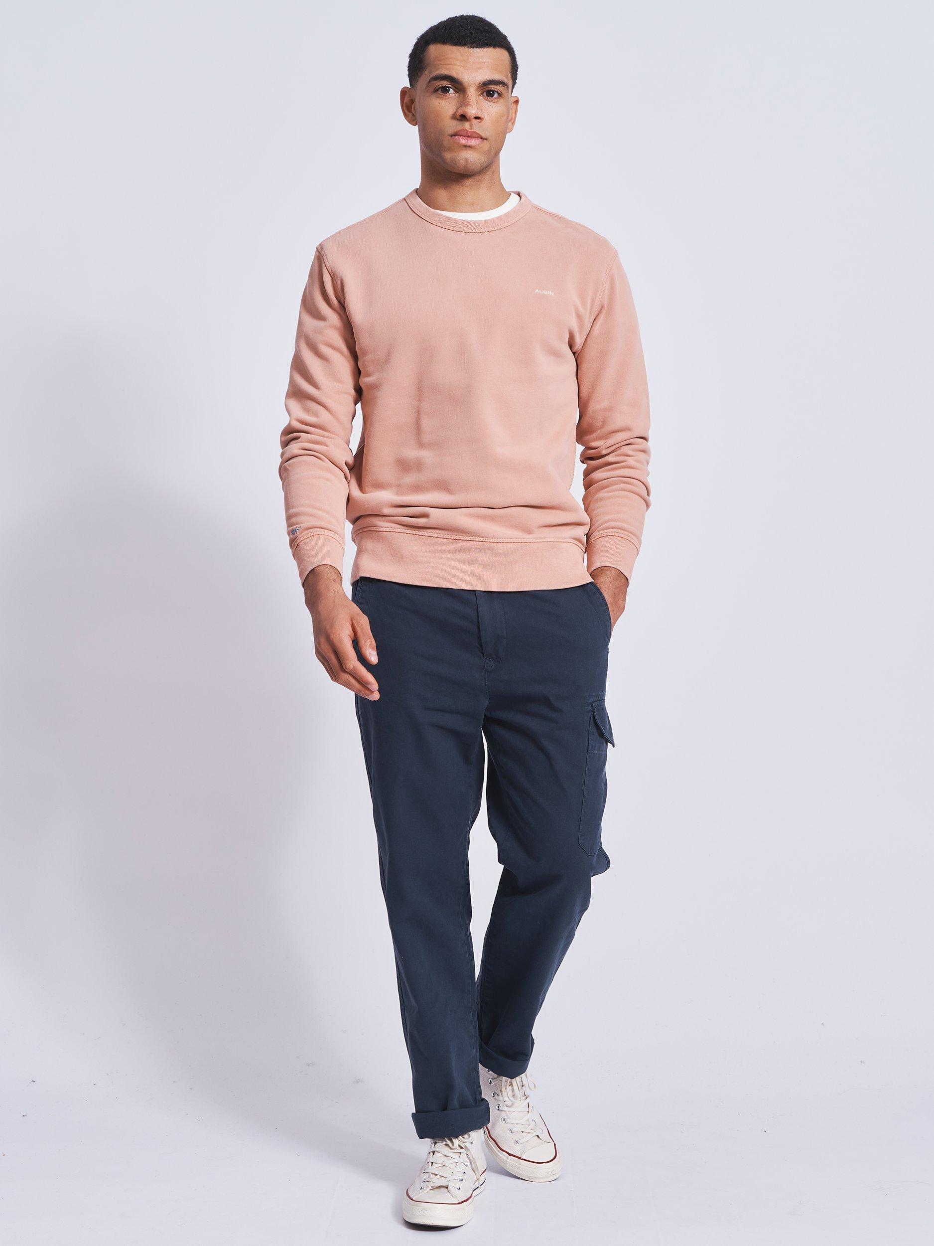 Product image 3 of 5, which shows Aubin Elsham Cotton Cargo Trousers, Navy, 30R