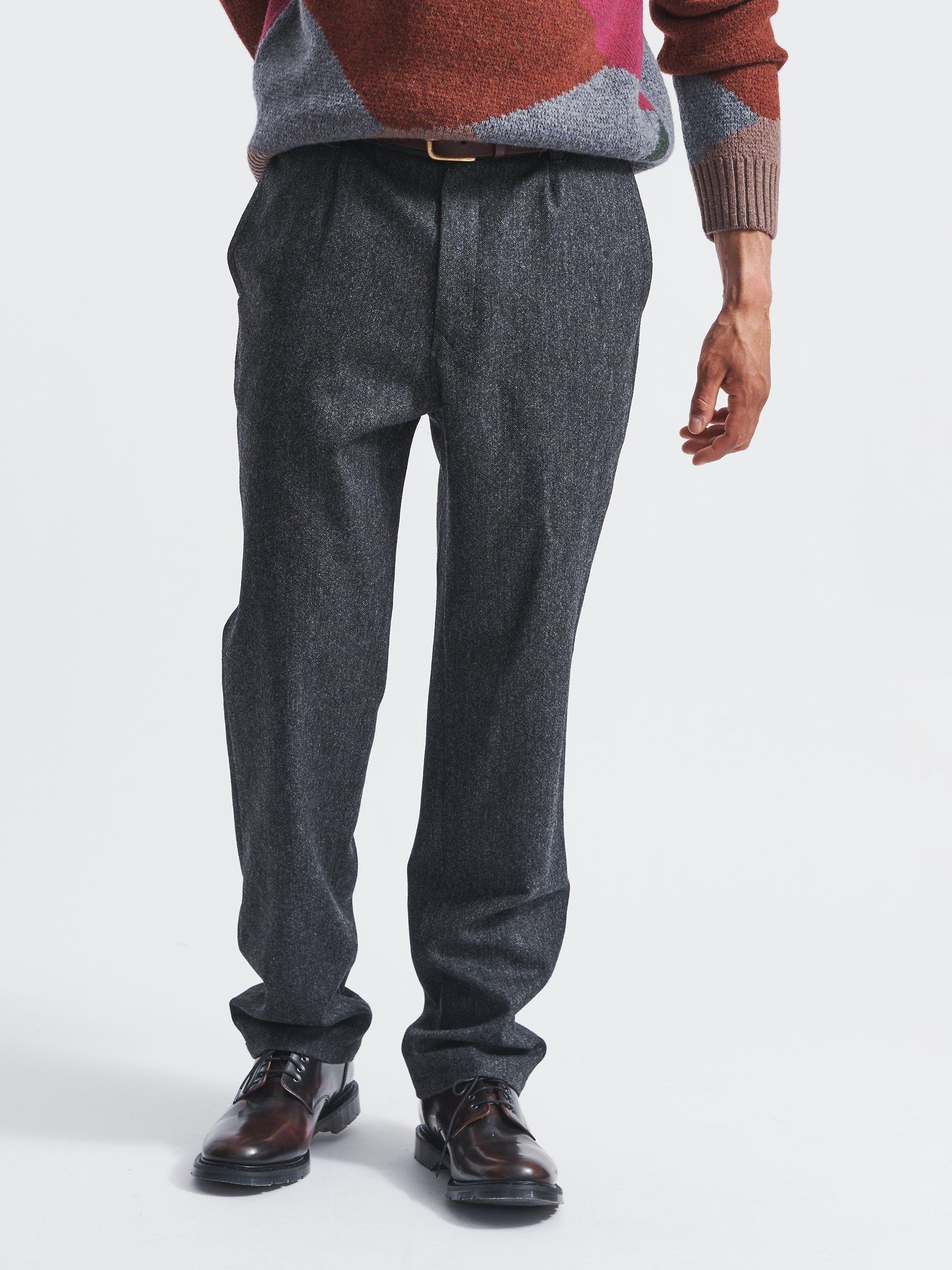Aubin Helethorpe Cotton & Wool Blend Trousers, Grey