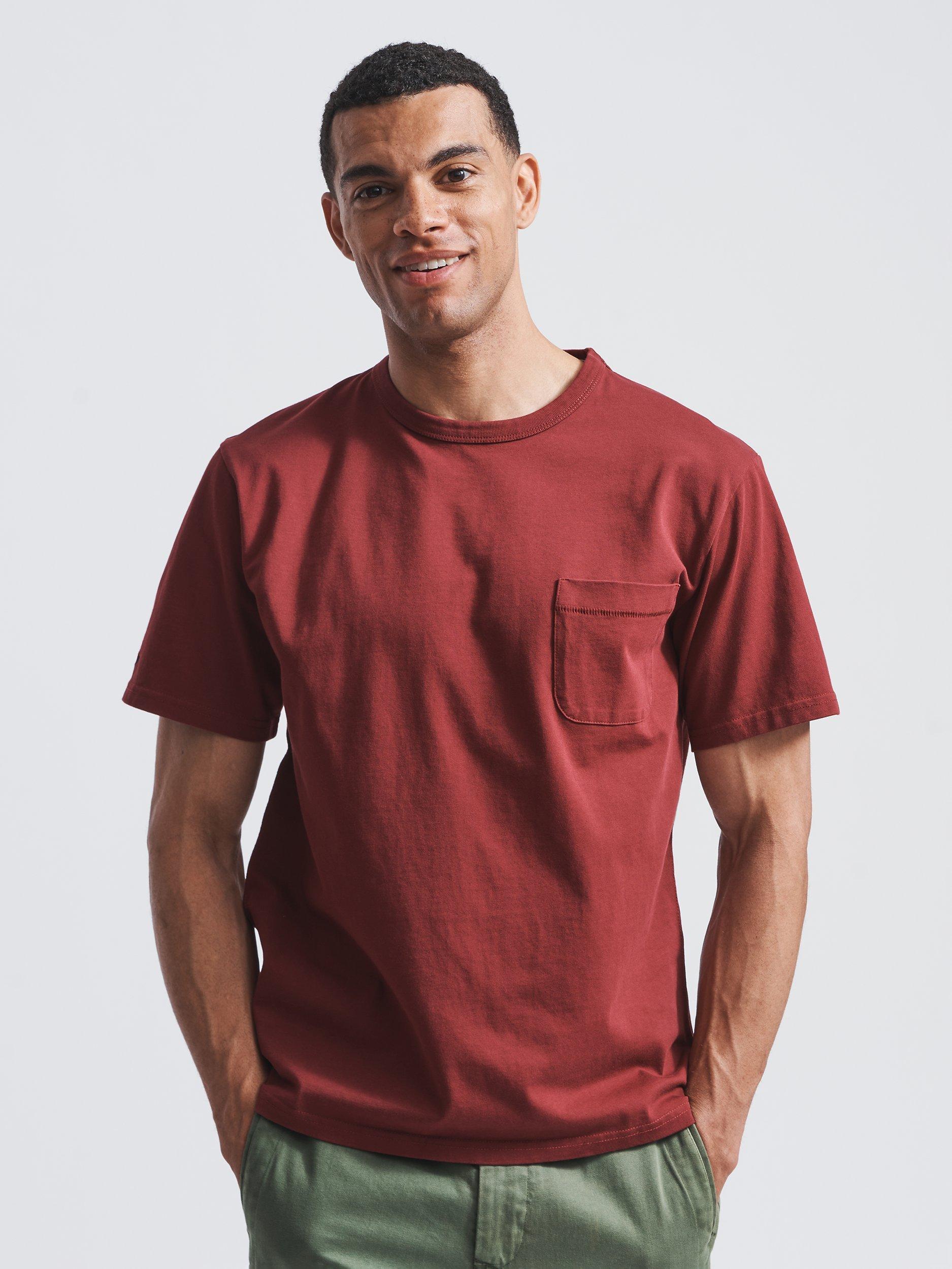 Aubin Newburgh Relaxed Pocket T-Shirt, Bordeaux