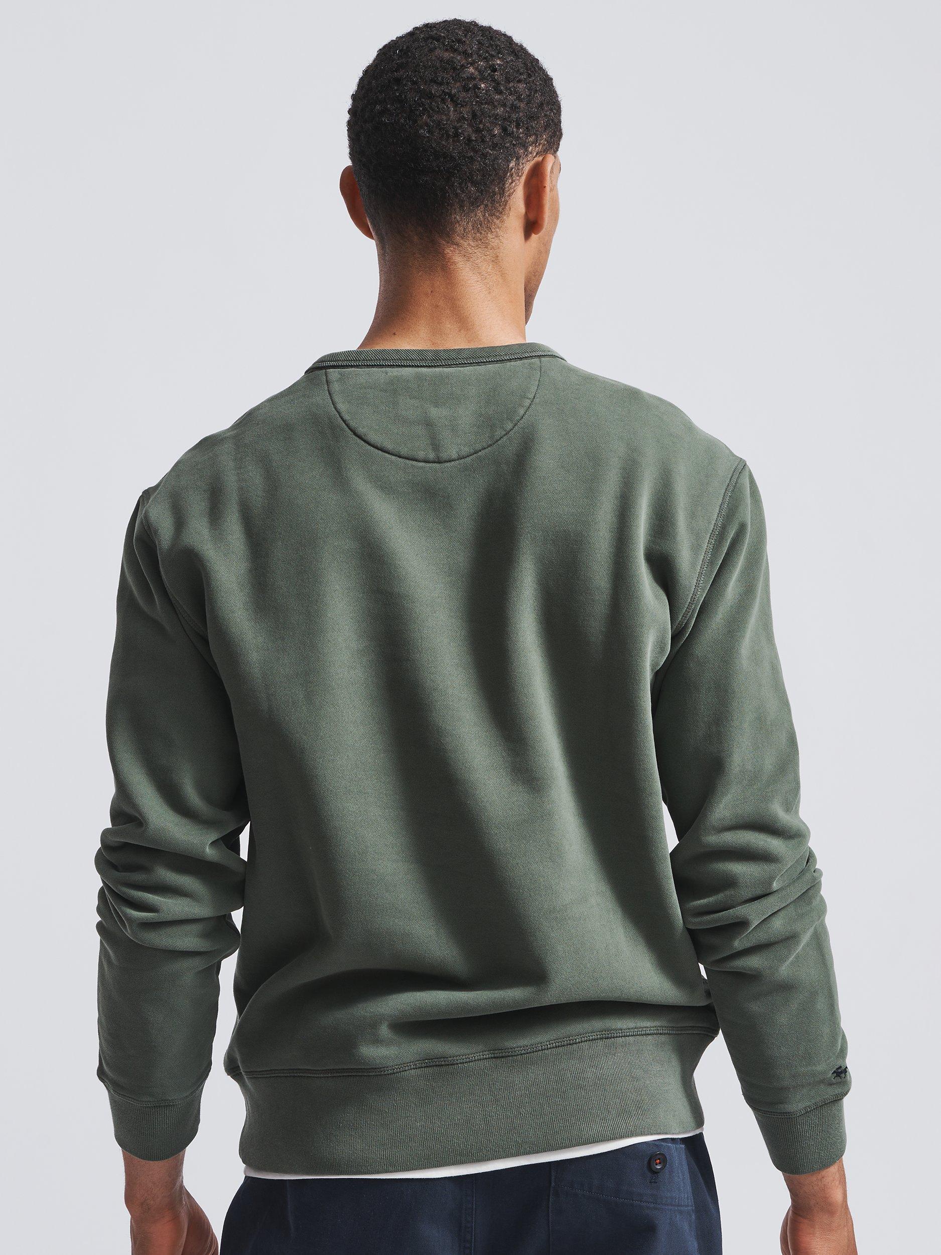 Product image 2 of 6, which shows Aubin Vestry Crew Neck Cotton Sweatshirt, Khaki, XS