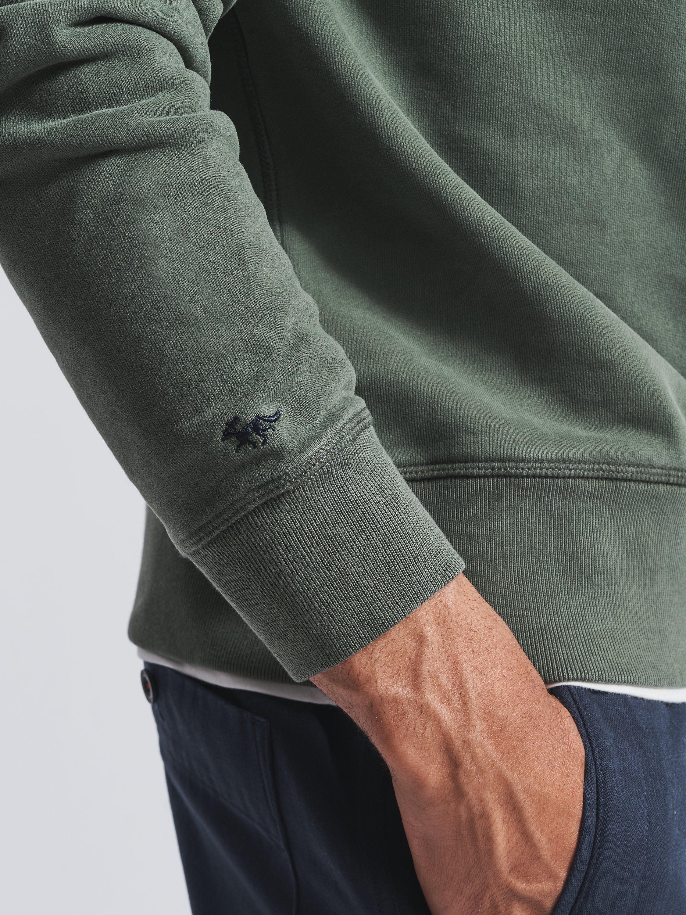Product image 5 of 6, which shows Aubin Vestry Crew Neck Cotton Sweatshirt, Khaki, XS
