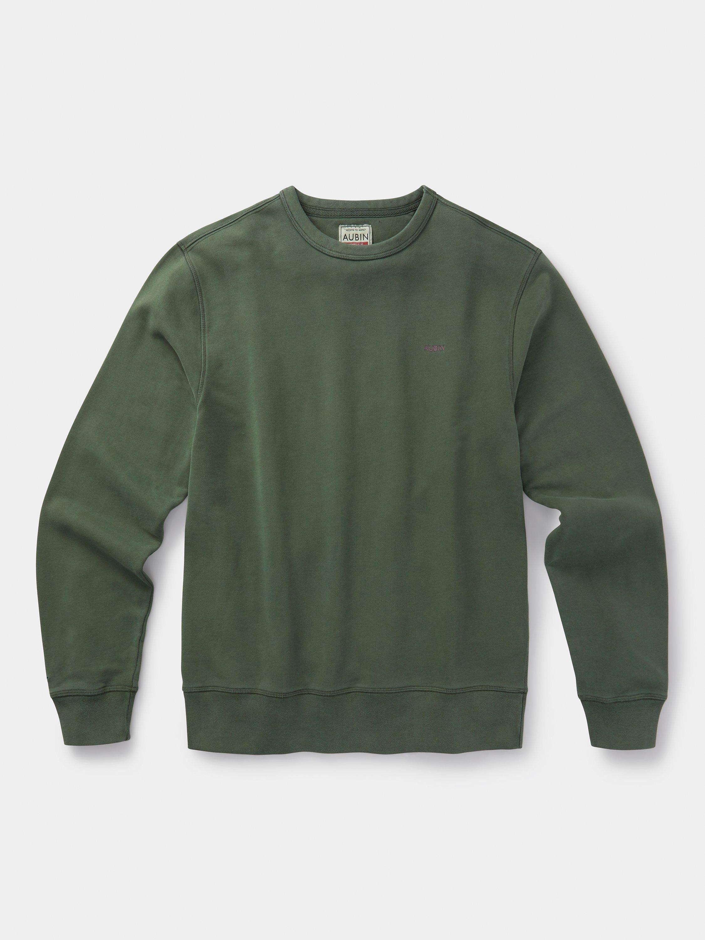 Product image 6 of 6, which shows Aubin Vestry Crew Neck Cotton Sweatshirt, Khaki, XS