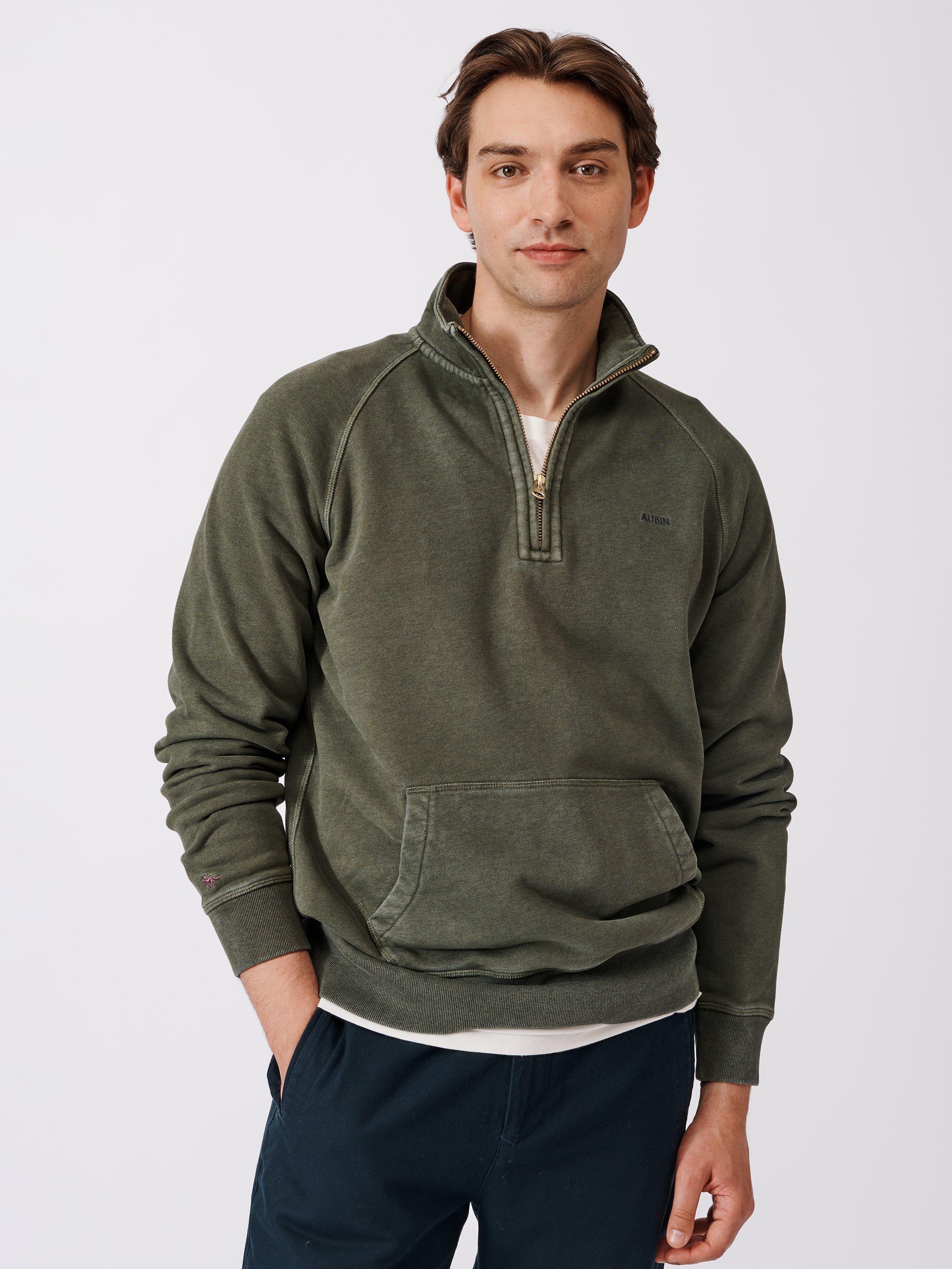 Aubin Provost Half-Zip Sweatshirt, Khaki, S